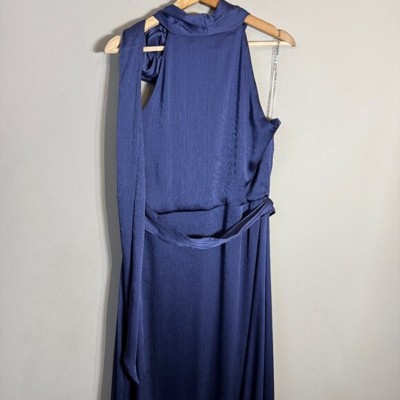 Sachin & Babi Kayla Crinkled Georgette Maxi Gown Women's 12 Deep Cobalt NWOT - Picture 13 of 16